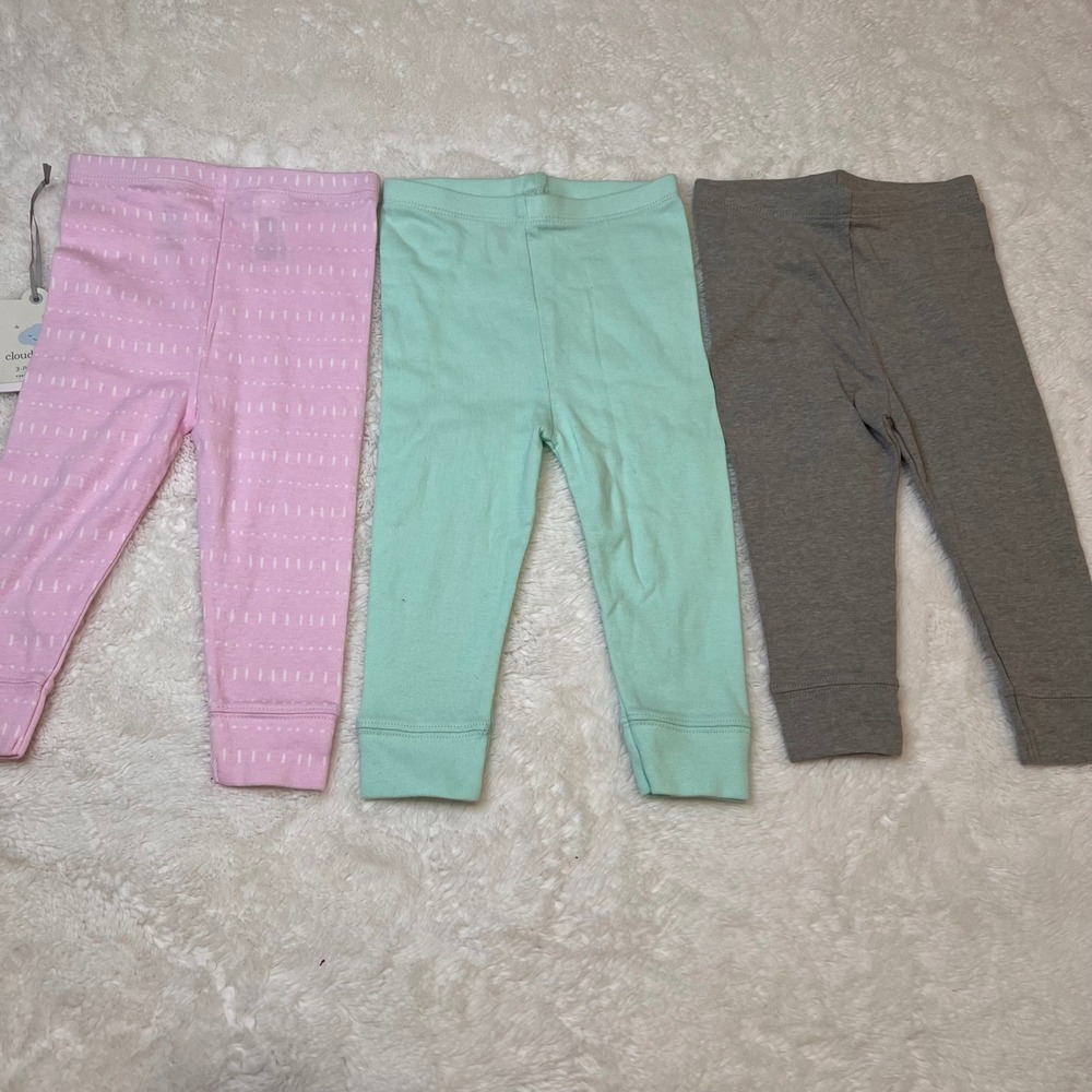 Cloud Island Baby 3 Pack Pants Pink Mint Gray Size‎ 12 Months New With Tags
